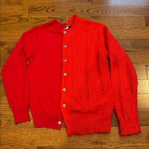 Junya Watanabe Comme des Garcons Red Cardigan Sweater